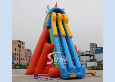 China extreme giant adults hippo inflatable slide with pool ended for sea shore water park